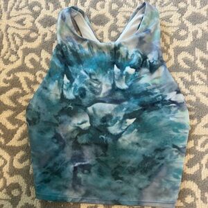 Women's Blue Tie-Dye Tank crop Top bra by athleta size small